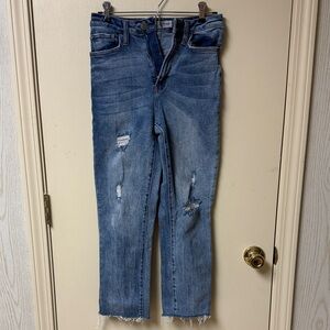 YMI Light Blue Distressed Ankle Jeans